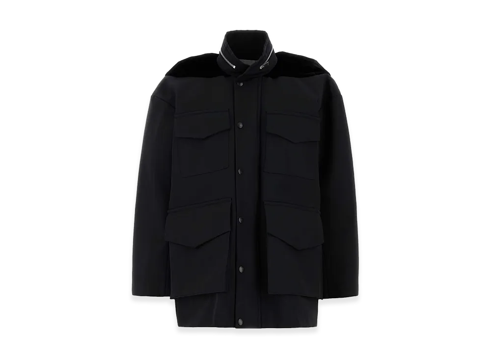 sacai Women's Grosgrain Oversize Jacket "Black"