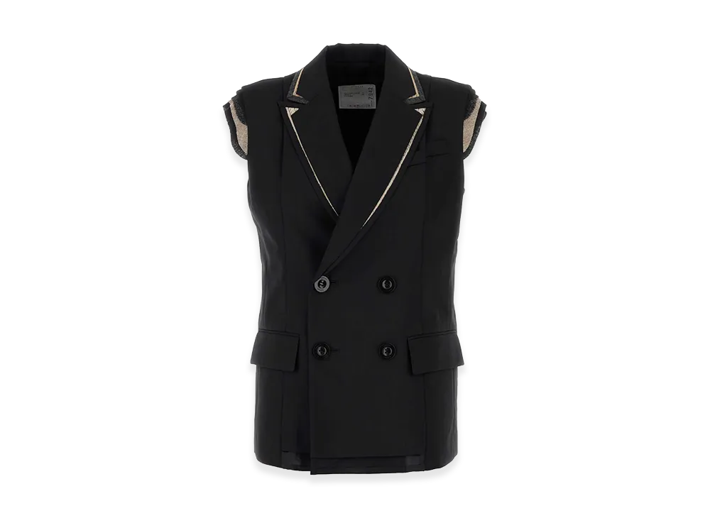 sacai Women's Polyester Blend Vest "Black"