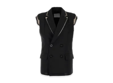 sacai Women's Polyester Blend Vest "Black"