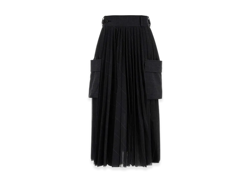 sacai Women's Embroidered Polyester Skirt "Gray"