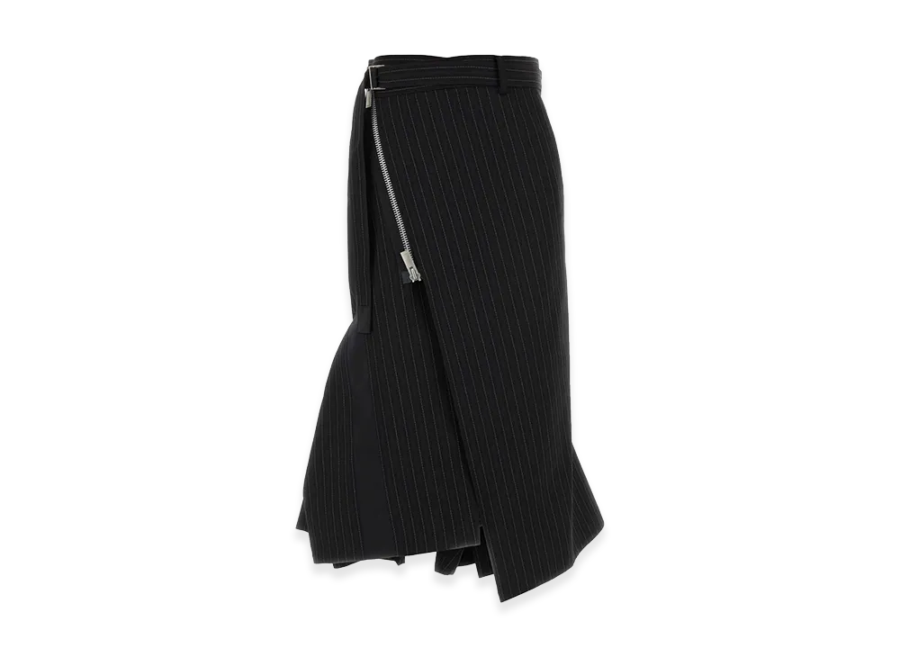 sacai Women's Embroidered Polyester Blend Skirt "Black"