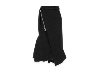 sacai Women's Embroidered Polyester Blend Skirt "Black"