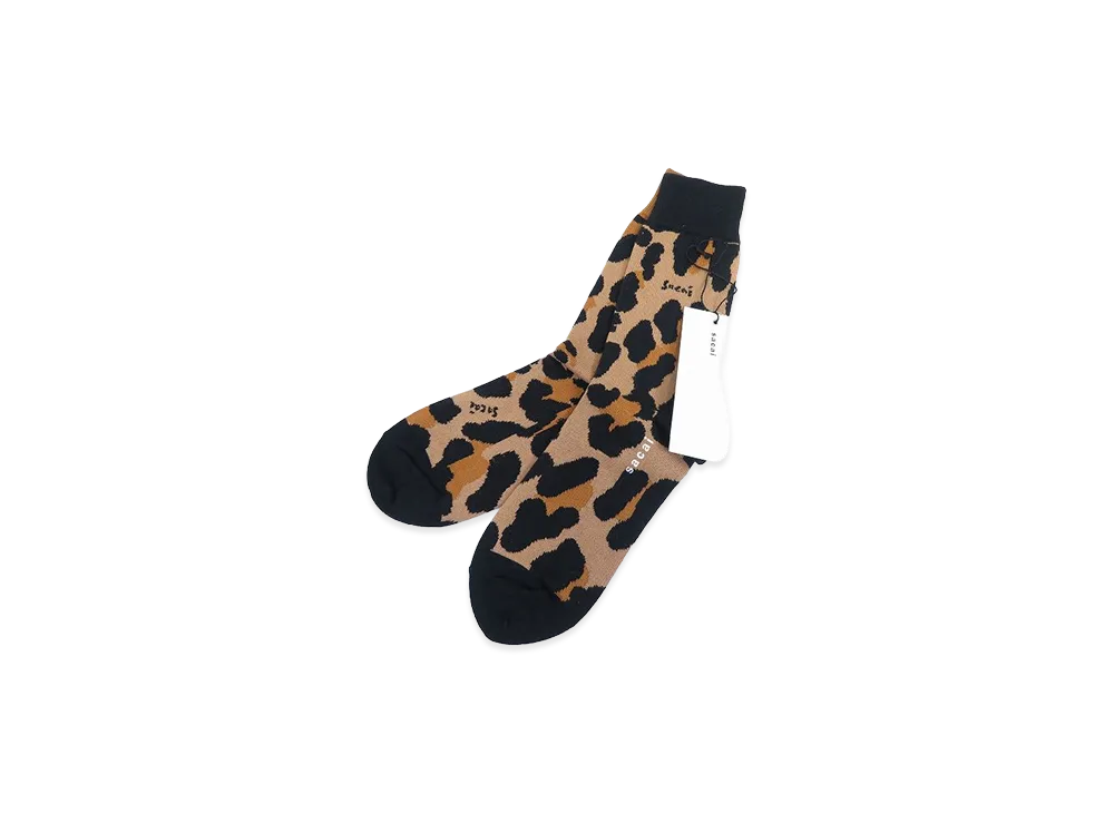 sacai Leopard Print Socks "Beige"