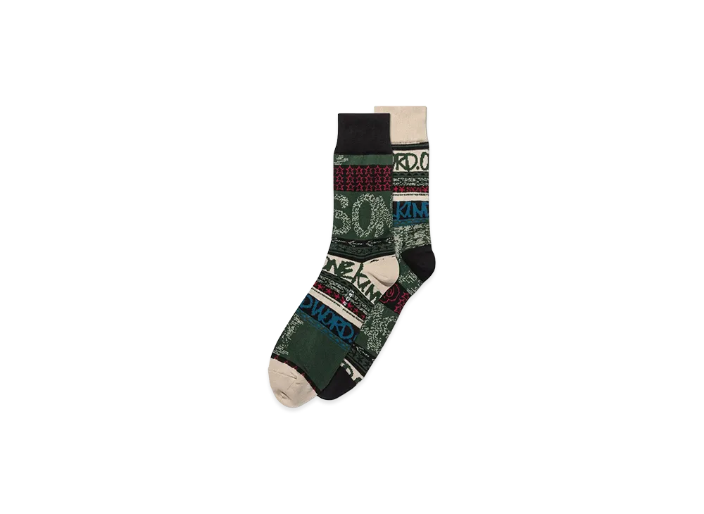 sacai x Eric Haze Stripe Socks "Green"