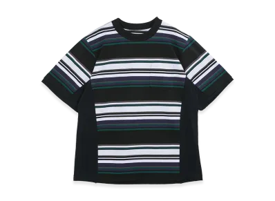 sacai Stripe Cotton Jersey T-Shirt "Black"