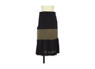 sacai Women's Wool Suiting Skirt "Navy/Khaki"
