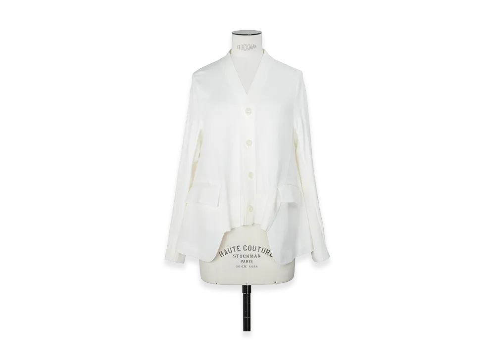sacai Women's Wool Suiting x Cotton Knit Cardigan "Off White"