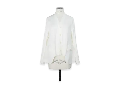 sacai Women's Wool Suiting x Cotton Knit Cardigan "Off White"
