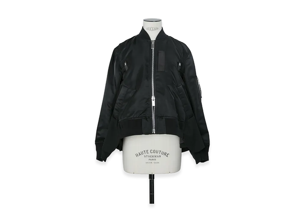 sacai Women's Nylon Twill x Wool Suiting Blouson "Black"