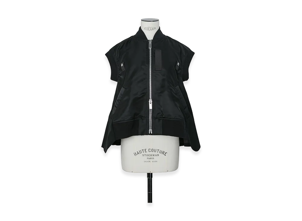 sacai Women's Nylon Twill x Wool Suiting Vest "Black"