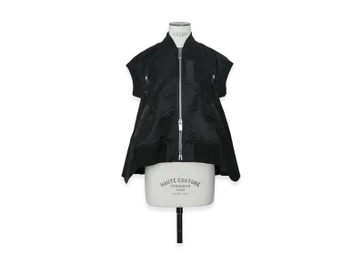 sacai Women's Nylon Twill x Wool Suiting Vest "Black"