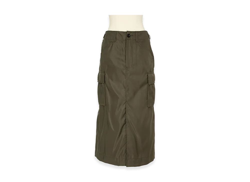 sacai Women's Nylon Twill Skirt "Dark Khaki"