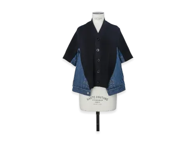 sacai Women's Denim x Knit Cardigan "Navy/Blue"