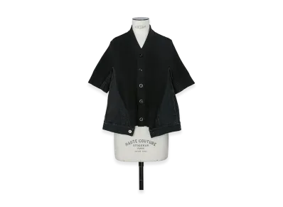 sacai Women's Denim x Knit Cardigan "Black"