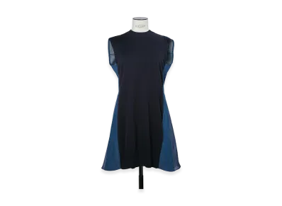 sacai Women's Denim x Knit Dress "Navy/Blue"