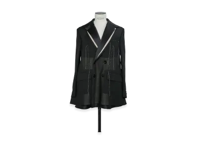 sacai Women's Wool Organza Jacket "Black"