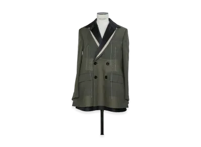 sacai Women's Wool Organza Jacket "Khaki"