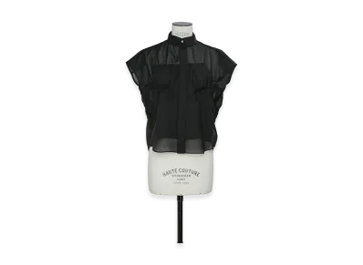 sacai Women's Wool Organza Shirt "Black"