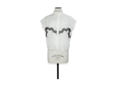 sacai Women's Wool Organza Shirt "Off White"