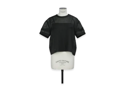 sacai Women's Wool Organza Pullover "Black"