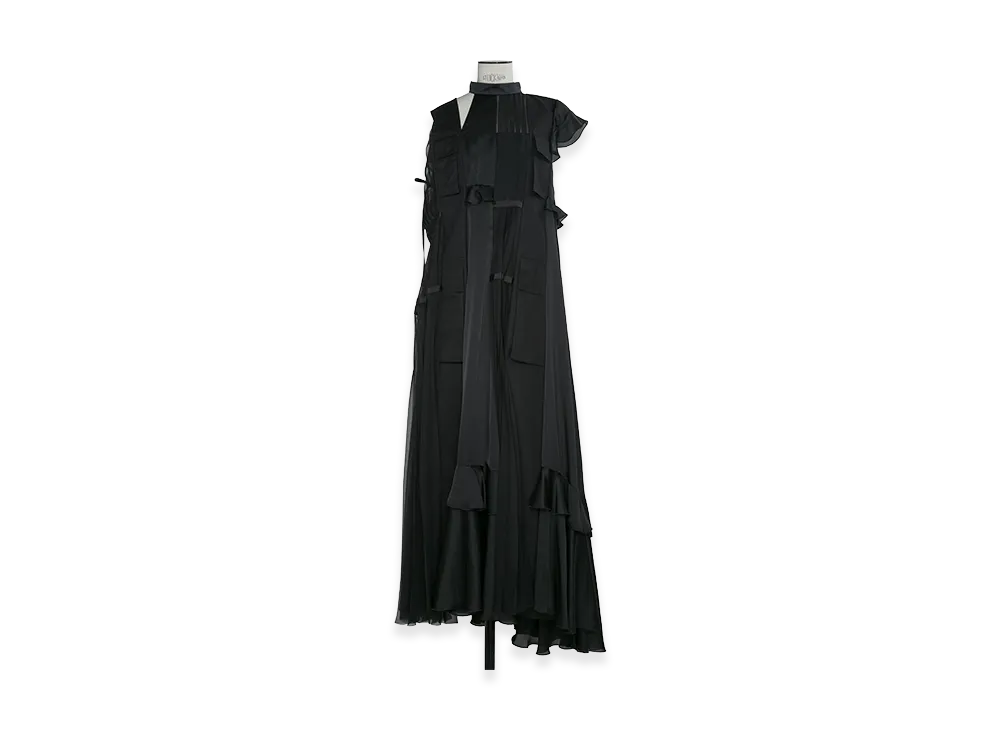 sacai Women's Fabric Mix Dress "Black"