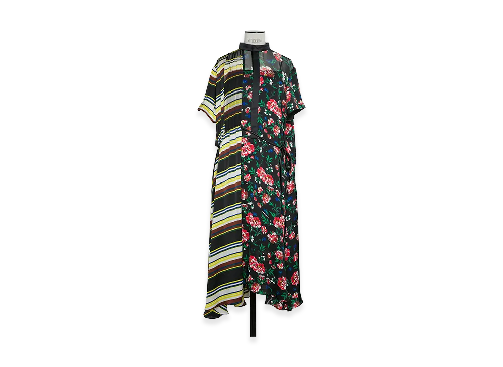 sacai Women's Pattern Mix Dress "Black Multi"