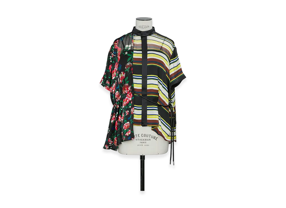 sacai Women's Pattern Mix Blouse "Black Multi"