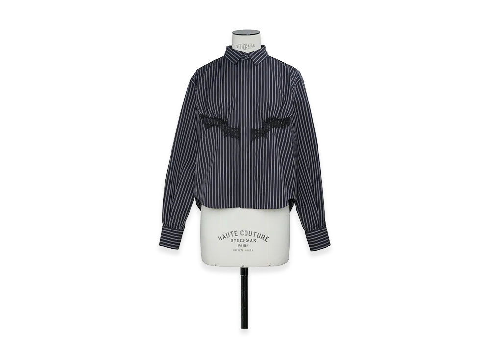 sacai Women's Poplin Shirt "Navy Stripe"