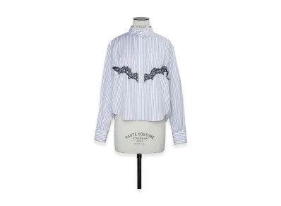 sacai Women's Poplin Shirt "Off White Stripe"