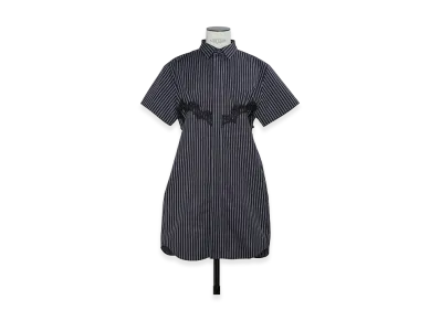 sacai Women's Poplin Dress "Navy Stripe"