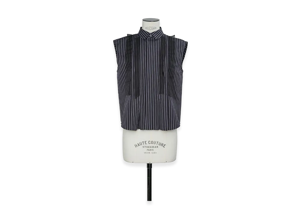 sacai Women's Poplin Shirt "Navy Stripe"