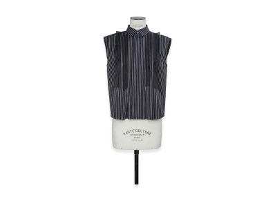 sacai Women's Poplin Shirt "Navy Stripe"