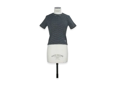 sacai Women's Stripe Cotton Rib T-Shirt "Black"