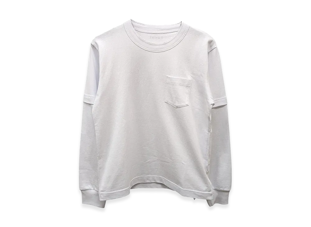 sacai Women's Back Print Long Sleeve T-Shirt "White"