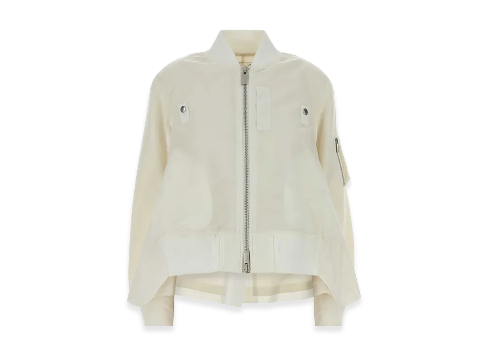 sacai Women's Nylon Bomber Jacket "Ivory"