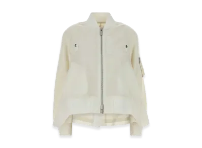sacai Women's Nylon Bomber Jacket "Ivory"
