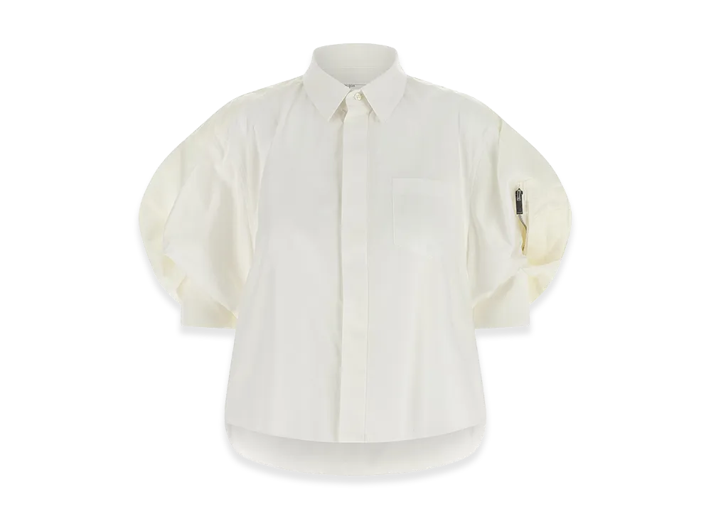 sacai Women's Bomber Sleeve Shirt "White"