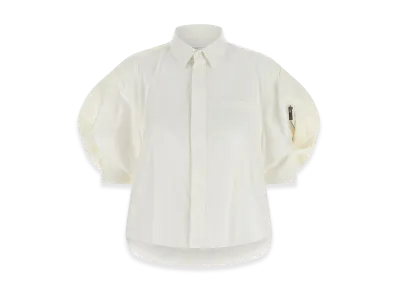 sacai Women's Bomber Sleeve Shirt "White"