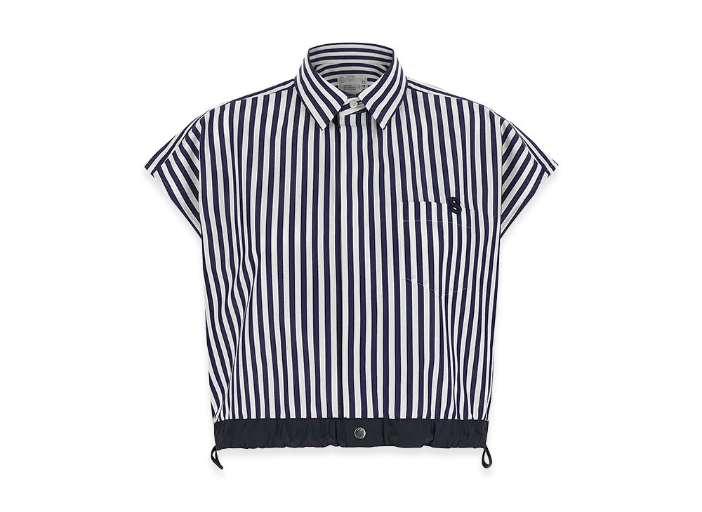 sacai Women's Cropped Short Sleeve Shirt "Blue"