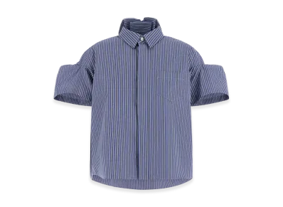 sacai Women's Striped Short Sleeve Shirt "Blue"