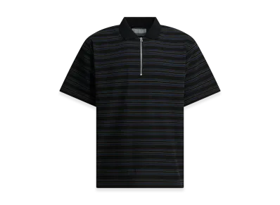 sacai Striped Buttonless Polo Shirt "Black"