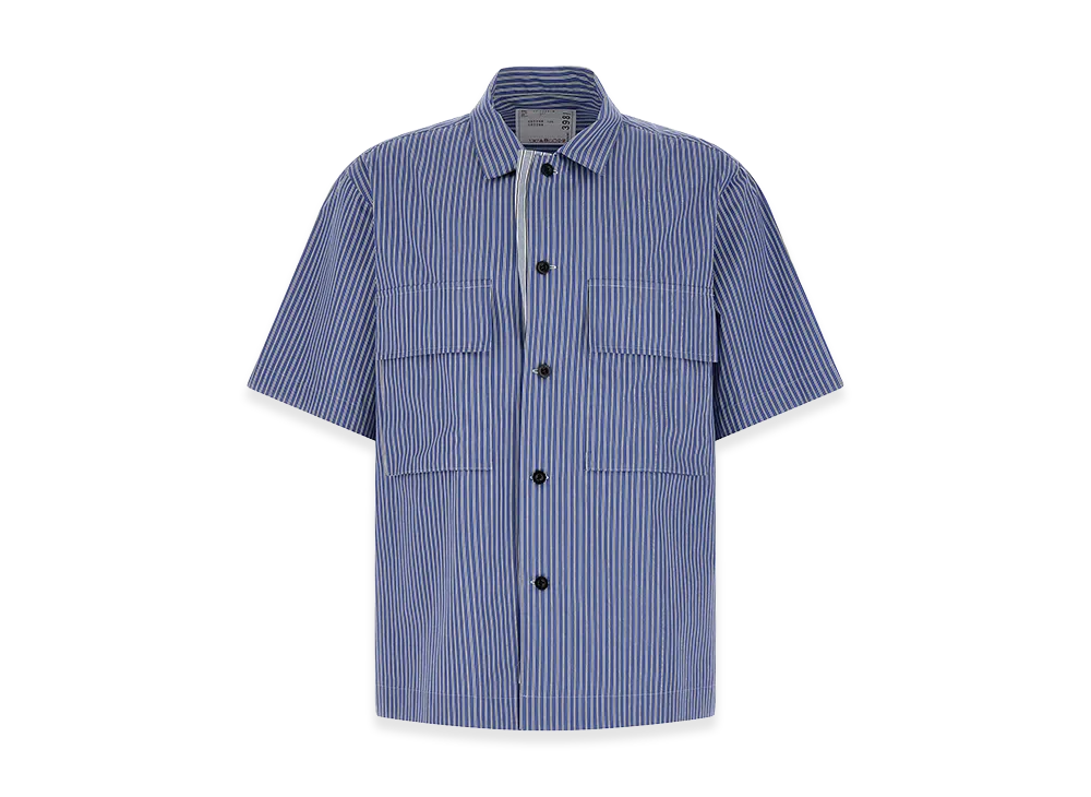 sacai Striped Short Sleeve Shirt "Blue"