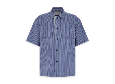 sacai Striped Short Sleeve Shirt "Blue"