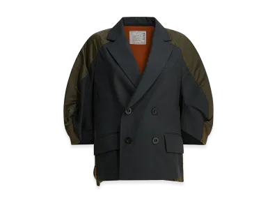 sacai Women's sacai Women's x Suiting Double-Breasted Blazer "Dark Gray/Khaki"