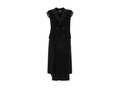 sacai Women's Wool Suiting Long Vest "Black"