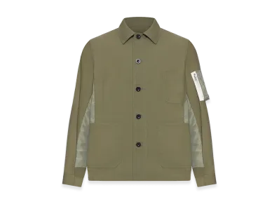 sacai Cotton Jacket With Nylon Details Applied "Green"