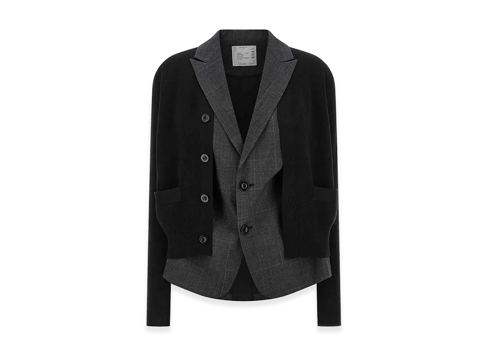 sacai Women's Double Layer Cardigan "Black"
