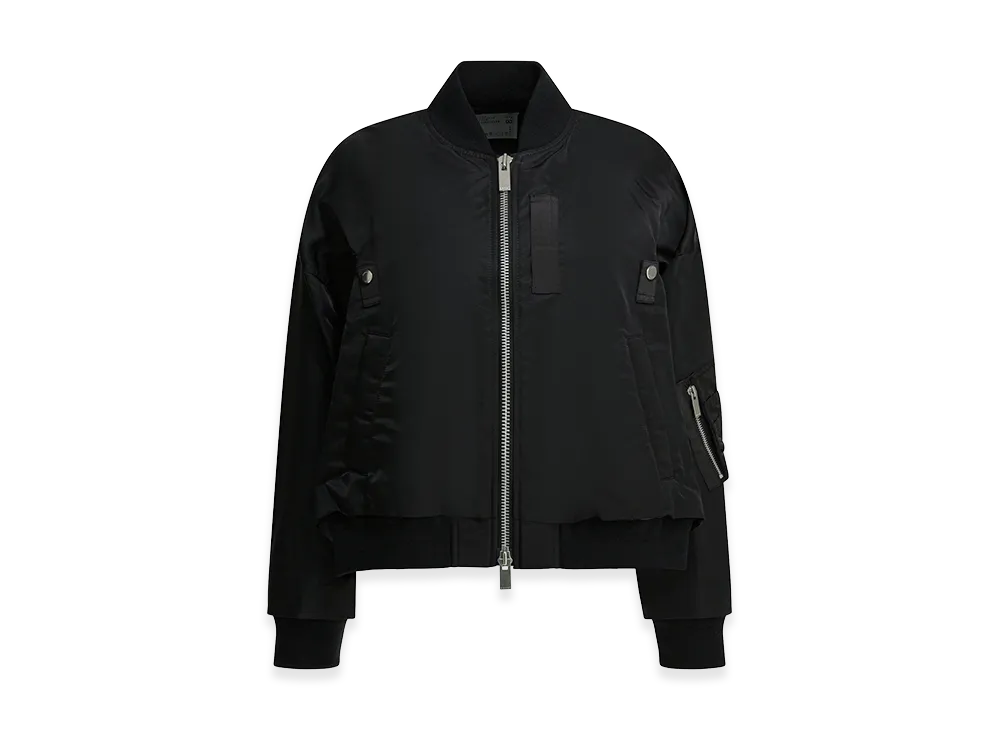 sacai Women's Nylon Zippered Bomber Jacket "Black"