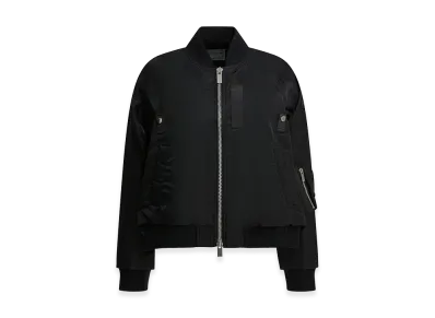 sacai Women's Nylon Zippered Bomber Jacket "Black"