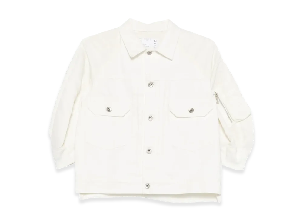 sacai Women's Hybrid Bomber Jacket "White"